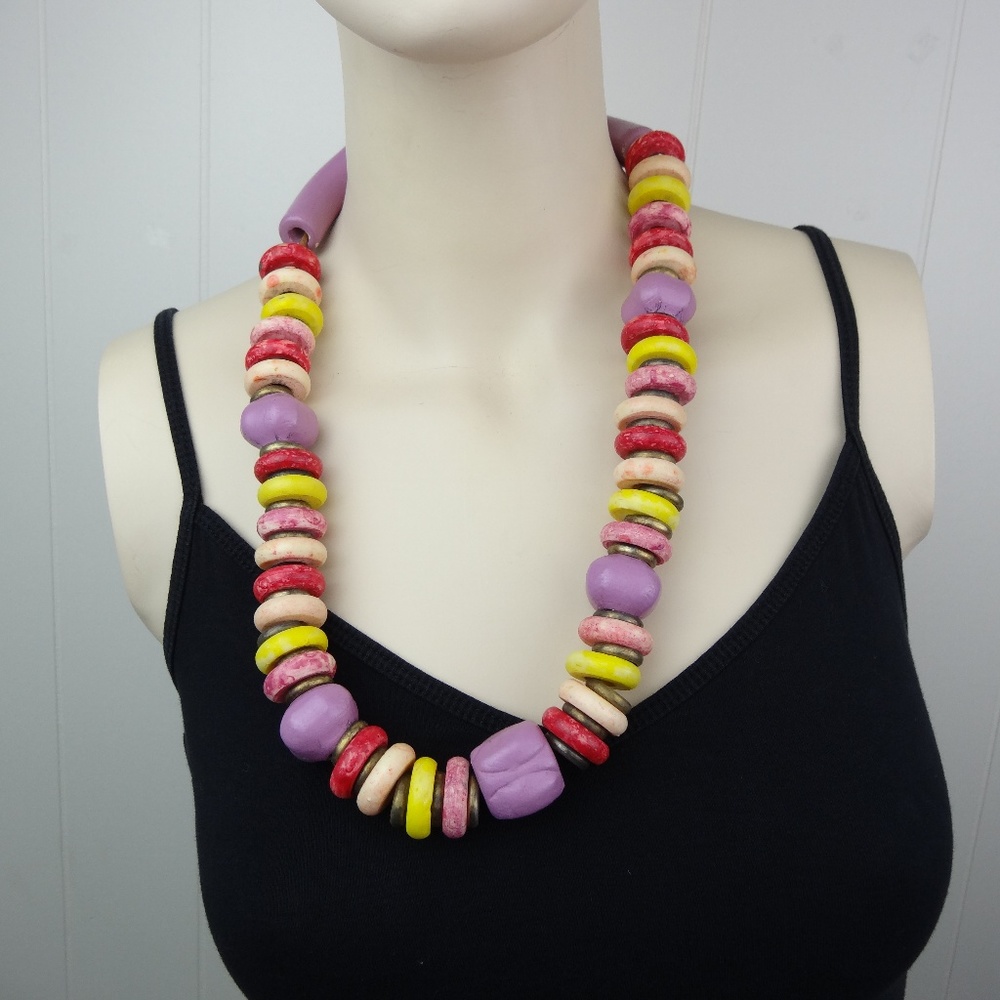 VINTAGE 70s 80s Chunky Necklace Costume Jewelry